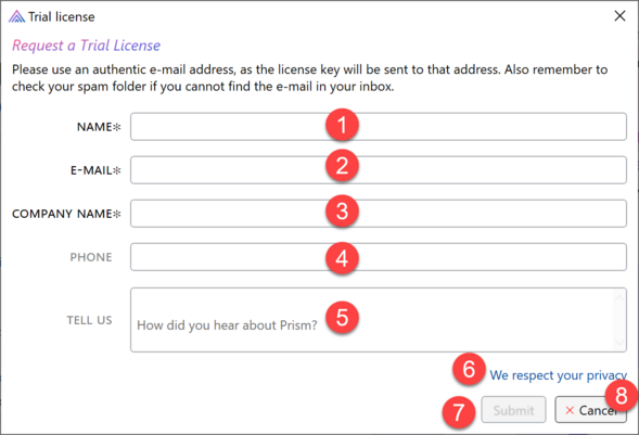 Prism for AL trial license