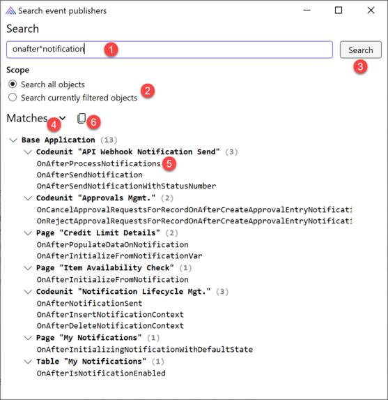 Prism for AL: Search event publishers by name