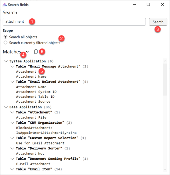 Prism for AL: Search fields by name