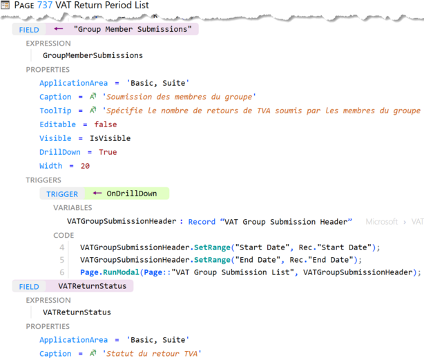 Prism for AL: Extended page shows added fields inlined