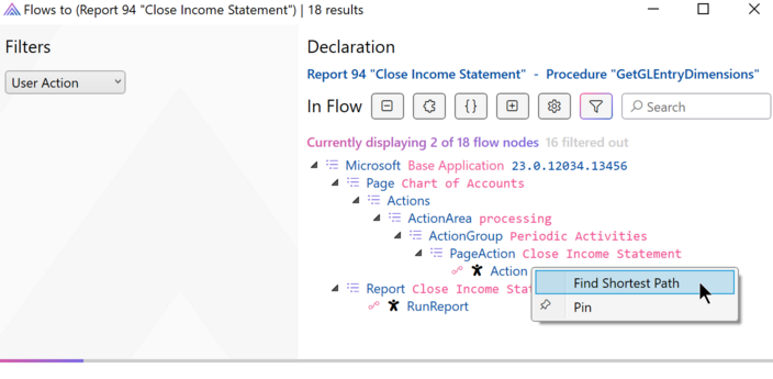 Prism for AL: Flows from user actions