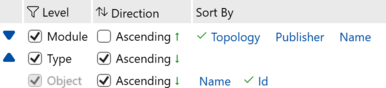 Prism for AL object index grouping and sorting