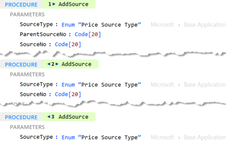 Prism for AL: Overloaded procedures are numbered and have previous/next navigation