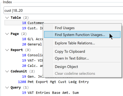 Prism for C/AL object index