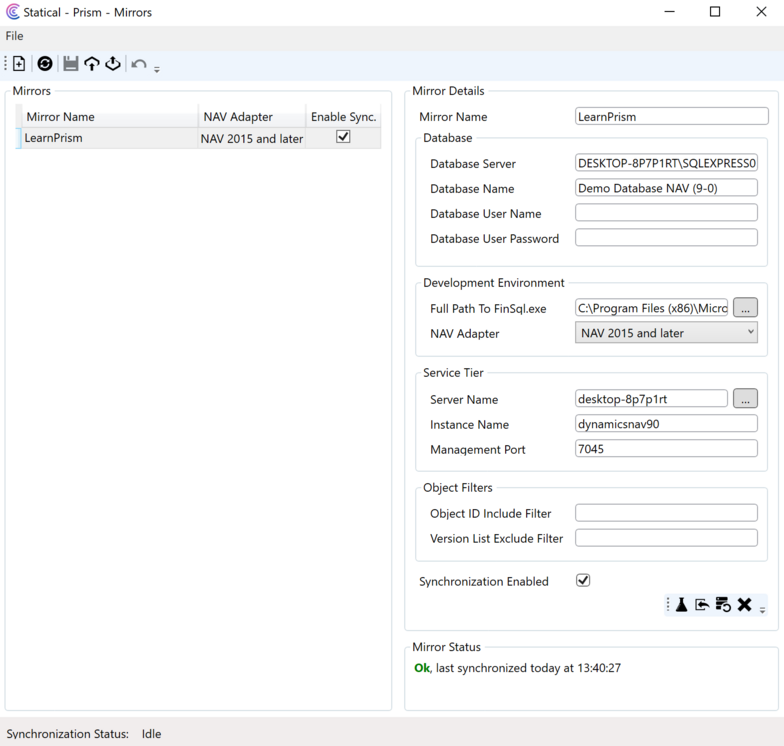 Prism for C/AL can mirror code on a server